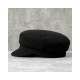 Black Wool Beret Hat for Women: Classic Newsboy Style with Vintage Flat Top Design