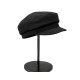 Black Wool Beret Hat for Women: Classic Newsboy Style with Vintage Flat Top Design