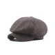Peaky Blinders Newsboy Cap | Wool Herringbone Flat Cap with Leather Visor