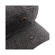 Peaky Blinders Newsboy Cap | Wool Herringbone Flat Cap with Leather Visor