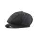 Peaky Blinders Newsboy Cap | Wool Herringbone Flat Cap with Leather Visor