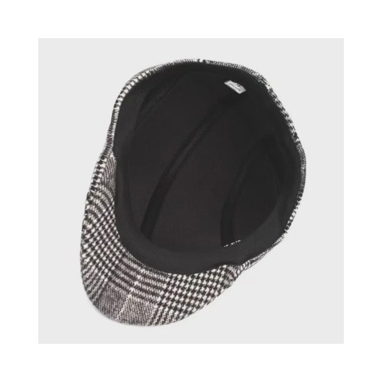 Warm Winter Flat Cap for Men - Classic Wool Blend Newsboy Hat with Brim, Cozy and Stylish Cold Weather Accessory