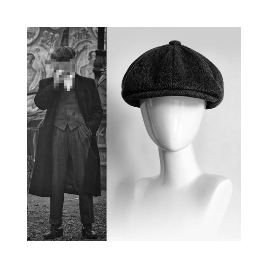 Peaky Blinders Wool Flat Cap | Vintage Newsboy Beret for Men