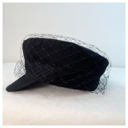 Cotton Newsboy Cap with Mesh Beret Style - Classic Flat Top Hat for Women