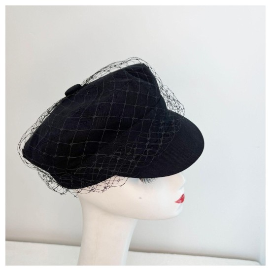 Cotton Newsboy Cap with Mesh Beret Style - Classic Flat Top Hat for Women