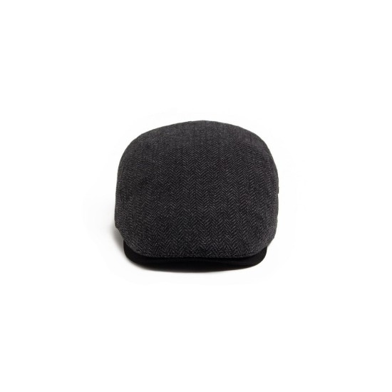 Herringbone Cotton Newsboy Cap for Men | Vintage Style Beret & Flat Cap
