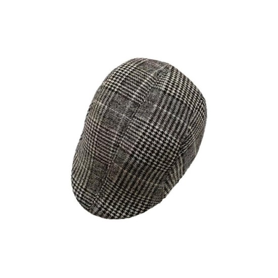 Autumn Winter Men's Herringbone Wool Flat Cap | Retro Gentleman's Casual Newsboy Hat - Warm, Windproof & Stylish