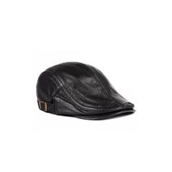 Autumn Winter Genuine Leather Men's Flat Cap | Classic Newsboy Ivy Hat for Middle-Aged & Senior Gentlemen | Casual Style, Thin &
